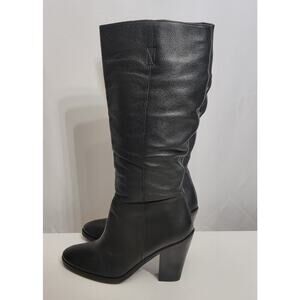 Matisse Raquel Black Leather Tall Block Heel Boots Sz 9.5 M